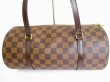 Photo2: LOUIS VUITTON Damier Brown Leather Hand Bag Purse Papillon 30 w/Pouch #7783