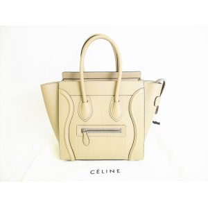 Photo: CELINE Luggage Micro Shopper Gray Leather Tote Bag Shopper Bag #7794