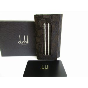 Photo: DUNHILL Brown Canvas 6 Pics Key Case #7821