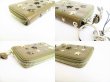 Photo7: Jimmy Choo Metal Stars Khaki Leather Round Zip Key Case Card Case #7847