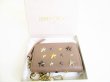 Photo12: Jimmy Choo Metal Stars Gray Leather Round Zip Key Case Card Case #7849