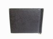 Photo2: PRADA Black Saffiano Leather Bifold Bill Wallet w/Bill Clip #7851