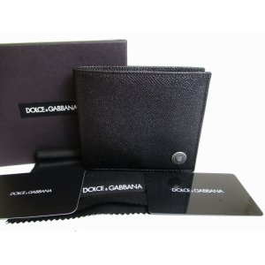 Photo: DOLCE&GABBANA Black Leather Bifold Bill Wallet Purse #7863