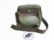 Photo1: HUNTING WORLD Green Nylon Brown Leather Crossbody Bag Purse #7873