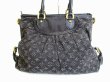 Photo2: LOUIS VUITTON Monogram Black Denim Hand Bag w/Strap Neo Cabby GM #7881