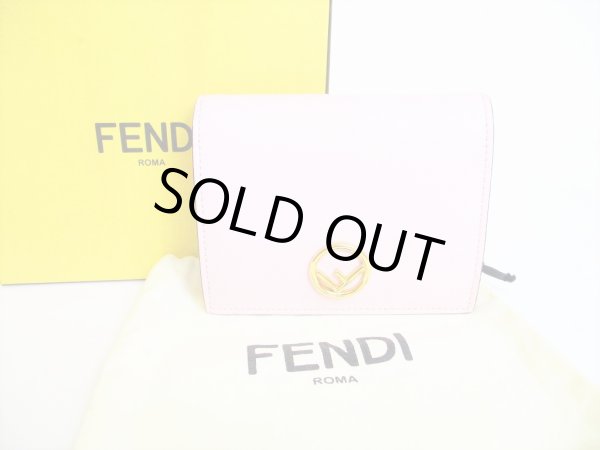 Photo1: FENDI F IS FENDI Pink Leather Bifold Long Wallet Compact Wallet #7884