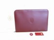 Photo1: Cartier Bordeaux Leather Must de Cartier A4 Document Case Clutch Bag #7887