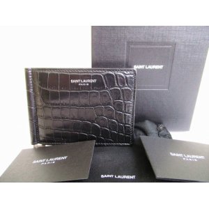 Photo: Saint Laurent Paris Black Leather Bifold Bill Wallet Purse #7924