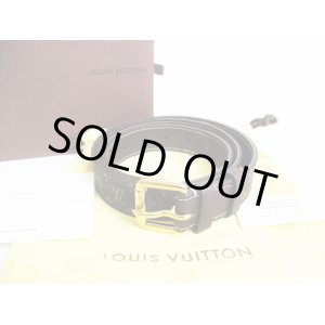 Photo: LOUIS VUITTON Monogram Mini Brown Canvas Brown Leather Belt #7926