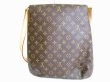 Photo2: LOUIS VUITTON Monogram Leather Brown Crossbody Bag Purse Musette #7945