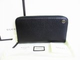 Photo: GUCCI Interlocking G Black Leather Round Zip Long Wallet Purse #7957