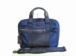 Photo1: TUMI Navy Blue Nylon Black Leather Briefcase Business Bag w/Strap #7959