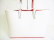 Photo2: Christian Louboutin White Leather Cabata Tote Bag Shopping Bag Purse #7983