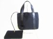 Photo1: BVLGARI Black Canvas Leather Logo Mania Tote Bag Purse w/Pouch #7989