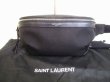 Photo1: Saint Laurent Paris Canvas and Leather Waist Pack Body Bag Purse #8024