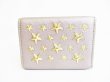 Photo2: Jimmy Choo Metal Stars Gray Leather Trifold Wallet Compact Wallet #8028