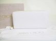 Photo1: Jimmy Choo Logo Motif Pippa White Leather Round Zip Wallet #8050