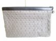 Photo2: Jimmy Choo Embossed Stars Gray and Black Leather Clutch Bag #8059