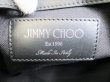 Photo9: Jimmy Choo Embossed Stars Gray and Black Leather Clutch Bag #8059