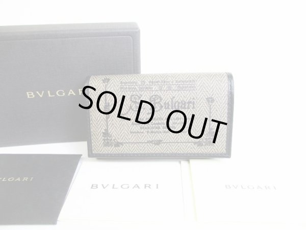 Photo1: BVLGARI Coated Heritage Canvas Black Calf Leather 6 Pics Key Cases #8076