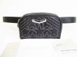 Photo1: Jimmy Choo Stars Motif Black Leather Waist Back Camera Bag Purse #8086