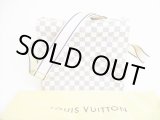 Photo: LOUIS VUITTON Damier Azur Leather Messenger Bag Crossbody Bag Naviglio #8087