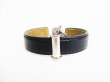 Photo2: BVLGARI BVLGARIBVLGARI Black Leather Bracelet Bangle #8129