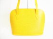 Photo2: LOUIS VUITTON Epi Yellow Leather Tote Bag Shoppers Bag Purse Lussac #8143