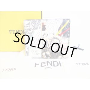 Photo: FENDI Yellow Multicolor Leather Bifold Bill Wallet #8209