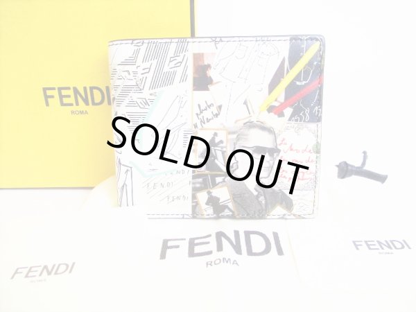 Photo1: FENDI Yellow Multicolor Leather Bifold Bill Wallet #8209