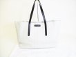 Photo1: Jimmy Choo Embossed Stars White Leather Tote Bag Purse PIMLICO #8244