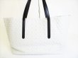 Photo2: Jimmy Choo Embossed Stars White Leather Tote Bag Purse PIMLICO #8244