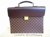 Photo: LOUIS VUITTON Damier Leather Brown Briefcase Business Case Altona PM #8273