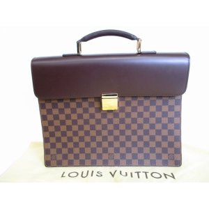 Photo: LOUIS VUITTON Damier Leather Brown Briefcase Business Case Altona PM #8273