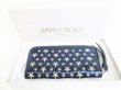 Photo12: Jimmy Choo Metal Stars Navy Blue Leather Round Zip Wallet FILIPA #8281