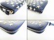 Photo7: Jimmy Choo Metal Stars Navy Blue Leather Round Zip Wallet FILIPA #8281