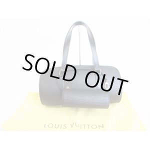 Photo: LOUIS VUITTON Epi Black Leather Hand Bag Purse Soufflot w/Pouch #8328