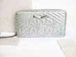 Photo1: Jimmy Choo Silver Embossed Leather Round Zip Wallet NEFER #8344