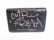 Photo2: BALENCIAGA Graffiti Black Leather Multicolor Trifold Mini Wallet #8348