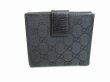 Photo2: GUCCI GG Black Canvas Bamboo Bifold Wallet Compact Wallet #8353