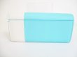 Photo2: Tiffany & Co. Blue and White Leather Bifold Long Wallet Purse #8377