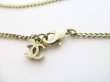 Photo12: CHANEL CC Logo Plastic Pearl Champagne Gold Chain Necklace #8388