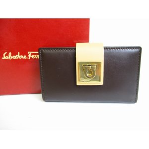 Photo: Salvatore Ferragamo Gancini Brown Leather Gold H/W 6Pics Key Case #8395