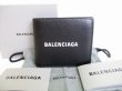 Photo1: BALENCIAGA Everyday Black Leather Bifold Wallet Compact Wallet #8400