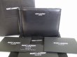 Photo1: Saint Laurent Paris Black Leather and Cotton Bifold Bill Wallet #8407