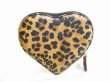 Photo2: Salvatore Ferragamo Gancini Animal Print Leather Heart Coin Purse #8425