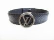 Photo2: LOUIS VUITTON Monogram Eclipse Leather LV Circle Bangle Bracelet #8427