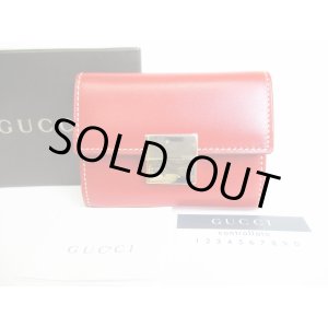 Photo: GUCCI Vintage Red Leather Coin Purse #8441