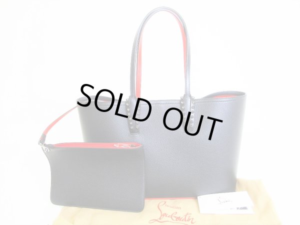 Photo1: Christian Louboutin Black Leather Cabata Small Tote Bag Shopping Bag #8455