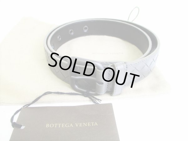 Photo1: BOTTEGA VENETA Gray Leather Belt Waist S Size 73-85 #8456